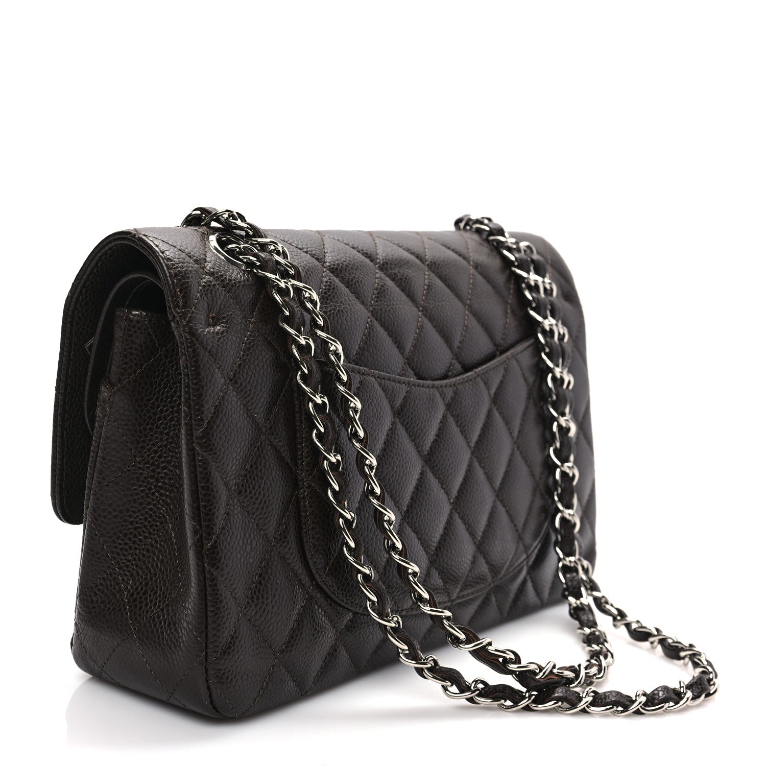 Chanel Caviar Quilted Medium Double Flap Brown 3 of 9