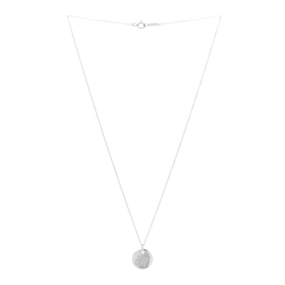 Tiffany Sterling Silver Letter R Disc Pendant Necklace 3 of 7