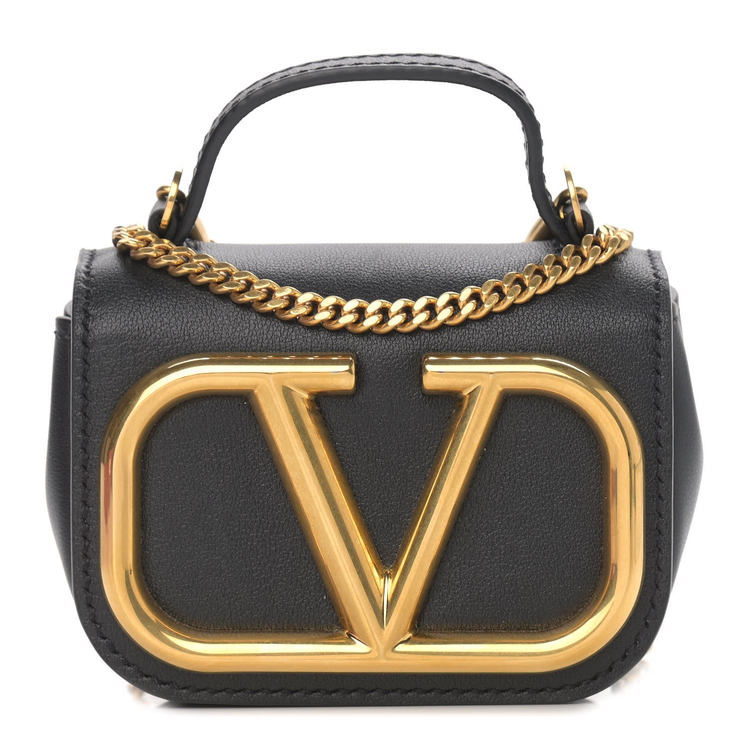 Valentino Garavani Calfskin Mini Supervee Crossbody Bag Black 1 of 8