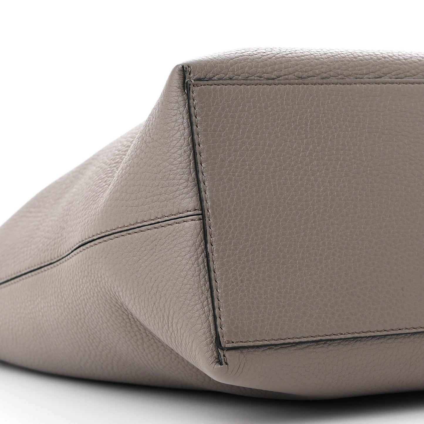 Grained Calfskin Small Rockstud Shoulder Tote Dove Gray