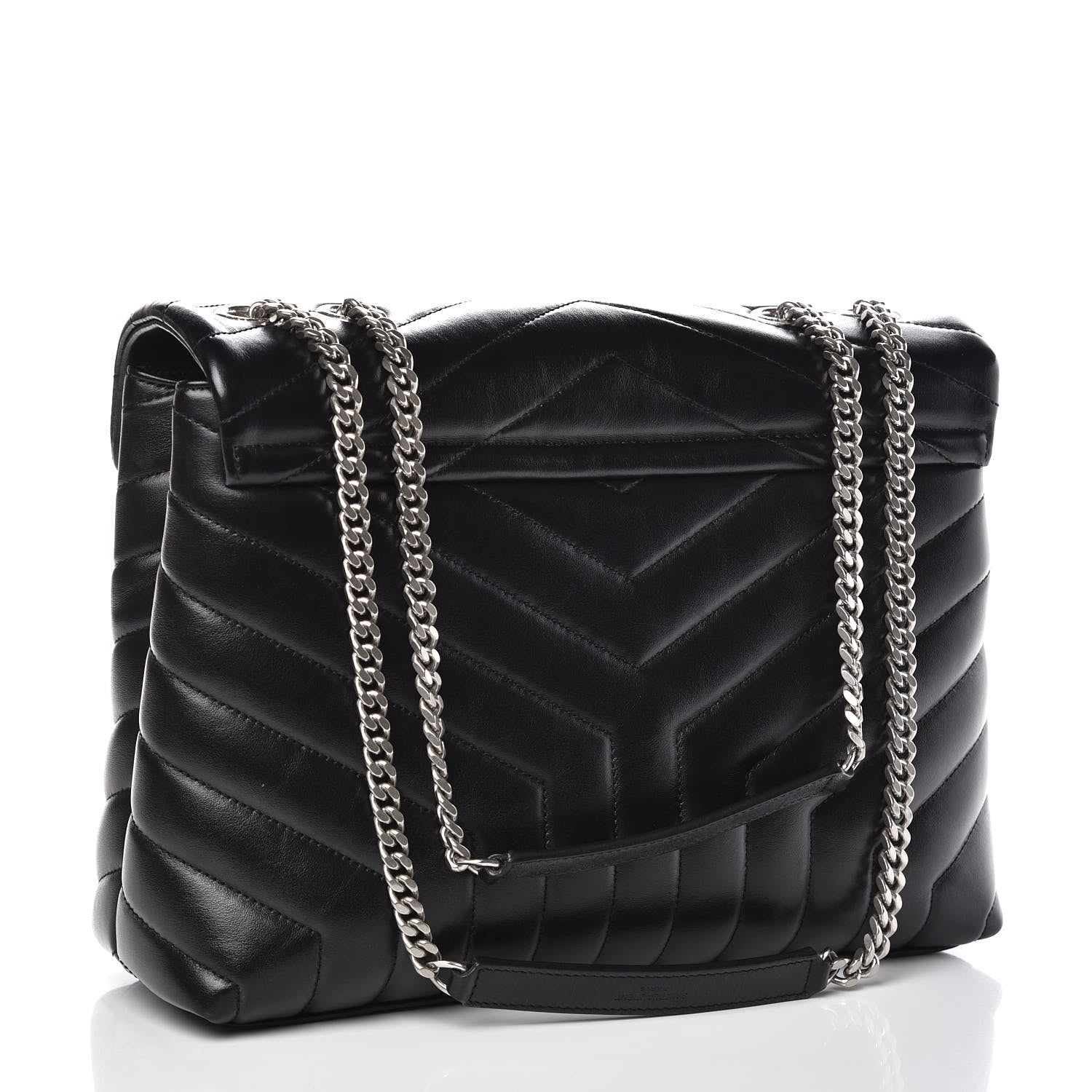 Saint Laurent Calfskin Y Quilted Monogram Medium Loulou Chain Satchel Black 3 of 11