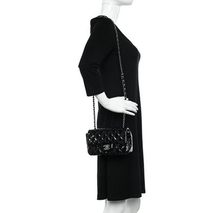 Chanel Patent Calfskin Quilted Mini Rectangular Flap Black 2 of 10