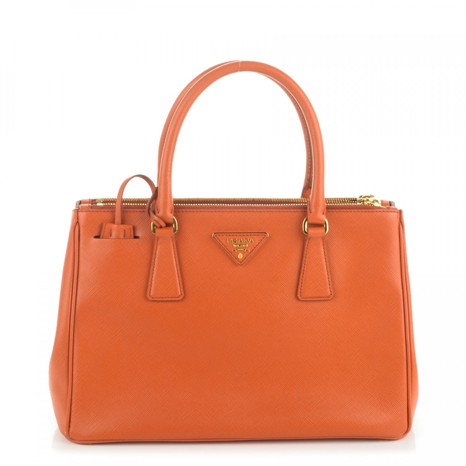 Prada Saffiano Small Galleria Double Zip Tote Papaya 1 of 8
