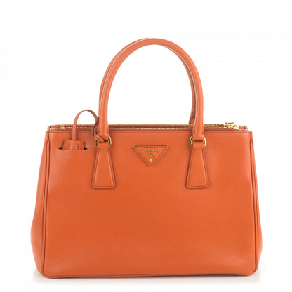 Prada Saffiano Small Galleria Double Zip Tote Papaya 1 of 8