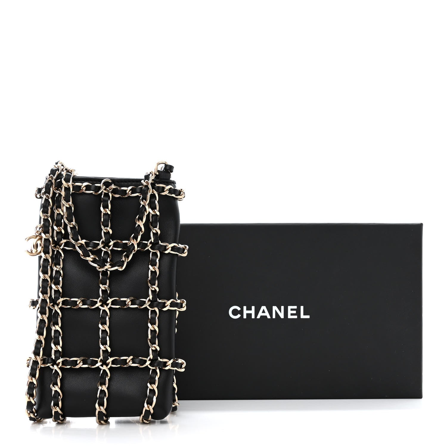 Chanel Lambskin Tech Me Out Clutch With Chain Black 12 of 12