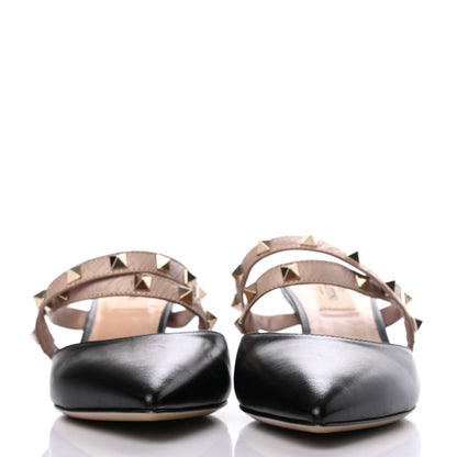 Valentino Garavani Nappa Rockstud Criss Cross 55mm Mules 36.5 Black Poudre 2 of 7