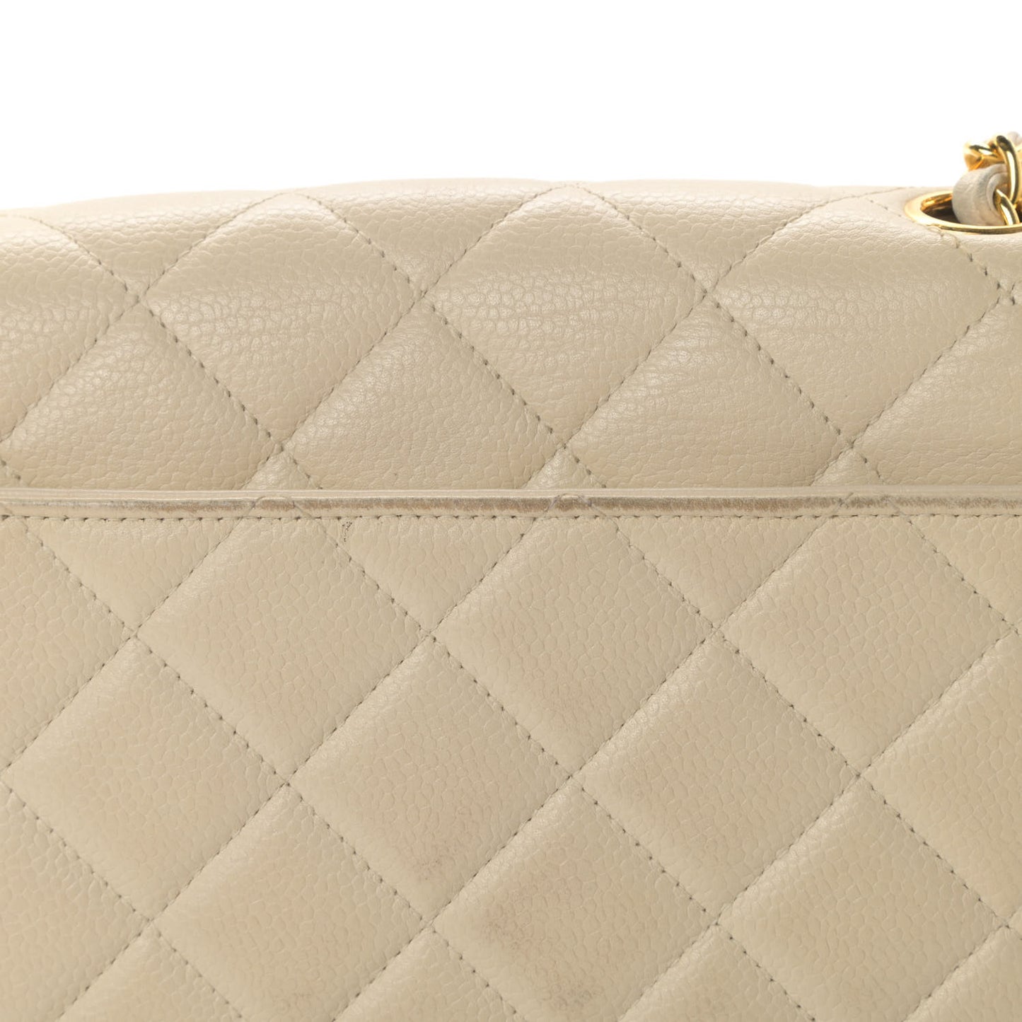 Caviar Quilted Medium Single Flap White
