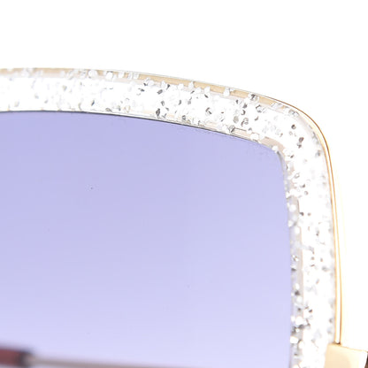 Gucci Glitter Acetate Oversize Square Frame Sunglasses GG0106S Gold 8 of 9