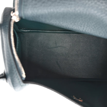 Hermes Taurillon Clemence Mini Lindy 20 Vert Cypress 5 of 14
