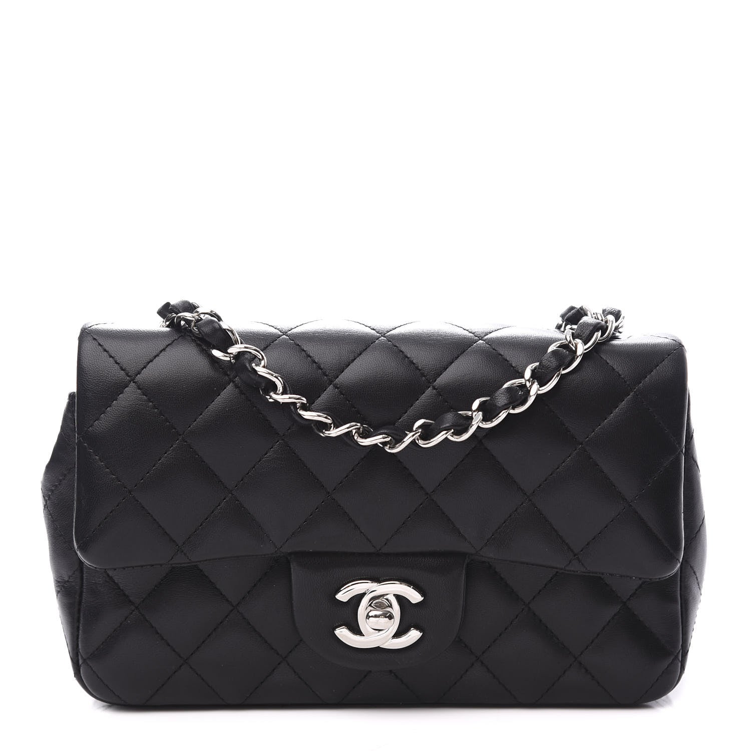 Chanel Lambskin Quilted Mini Rectangular Flap Black 1 of 10