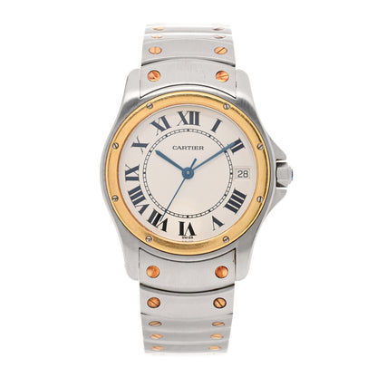 Cartier Stainless Steel 18K Yellow Gold 33mm Santos Ronde Automatic Watch 1 of 4