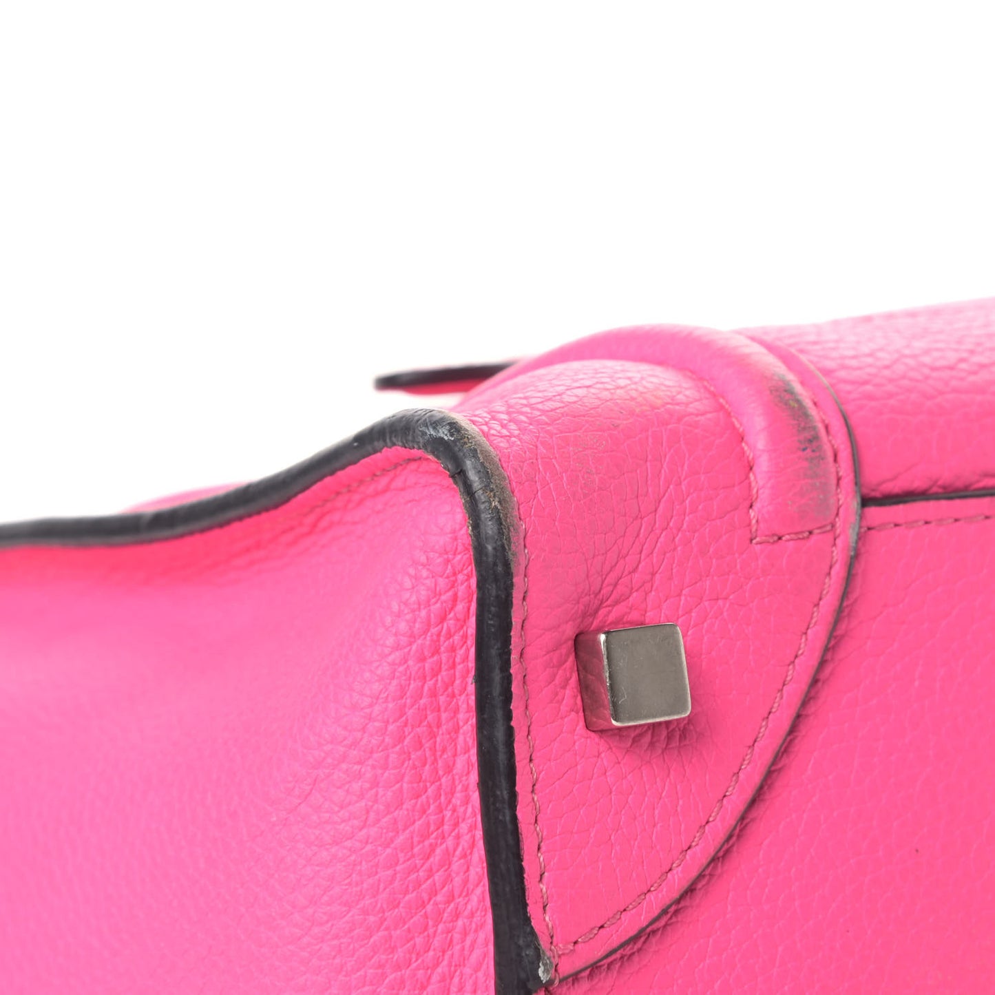 Drummed Calfskin Mini Luggage Fluo Pink