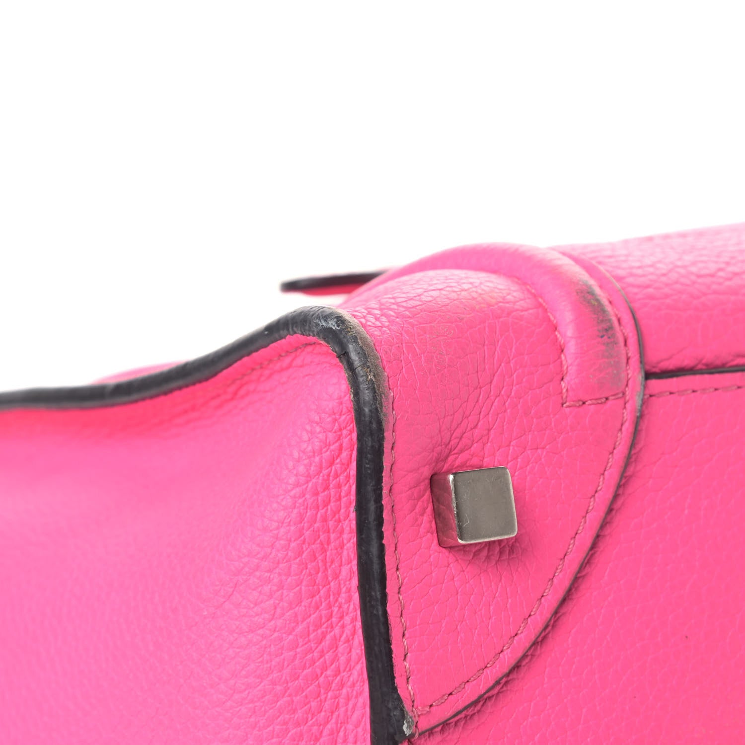 Celine Drummed Calfskin Mini Luggage Fluo Pink 18 of 20