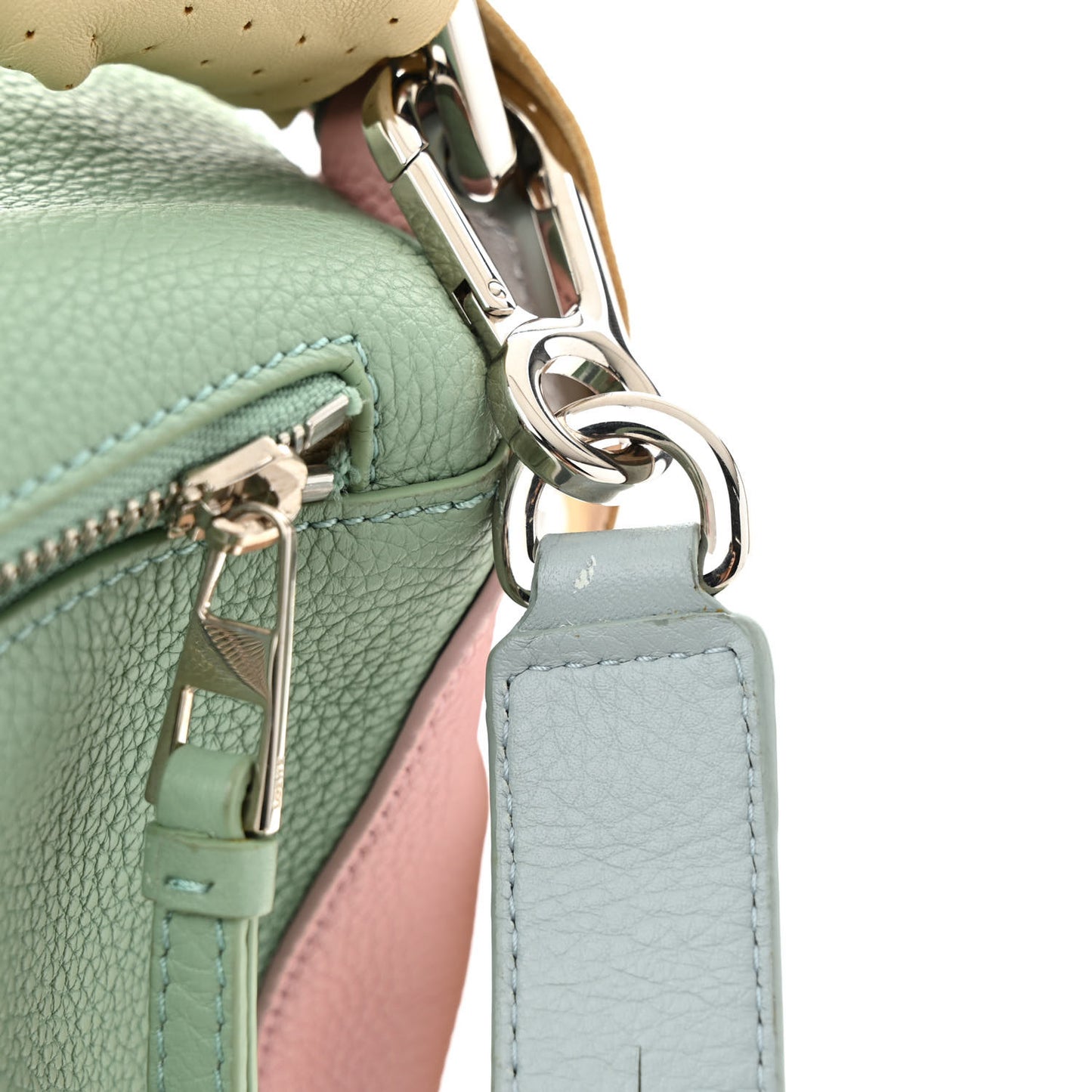 Calfskin Colorblock Medium Wrapped Handle Puzzle Bag Pink Multicolor