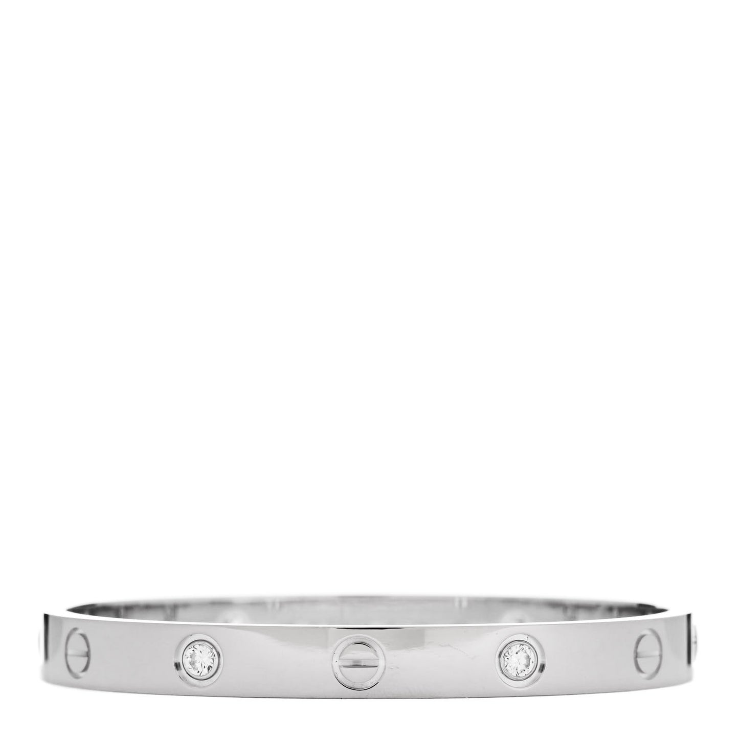 18K White Gold 4 Diamond LOVE Bracelet 16