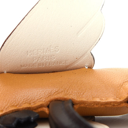 Hermes Milo Lambskin Grigri Rodeo Pegase Horse Bag Charm PM Sesame Black Nata 3 of 5