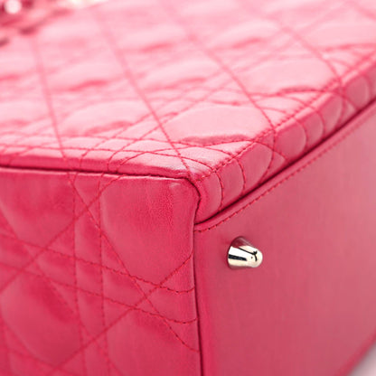 Christian Dior Lambskin Cannage Bow Medium Lady Dior Fuchsia 7 of 12