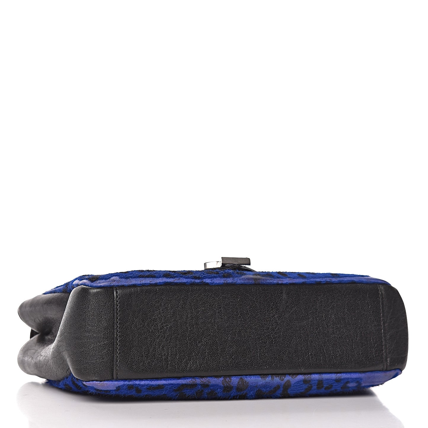 Pony Hair Calfskin Monogram Leopard Print Medium Punk Chain Bag Blue