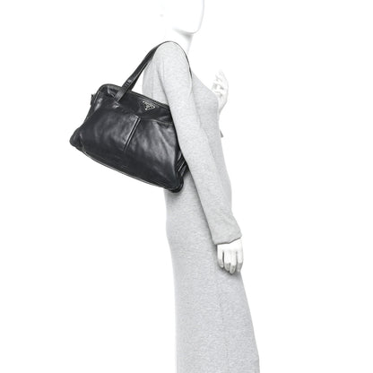 Prada Nappa Pocket Satchel Black 2 of 16