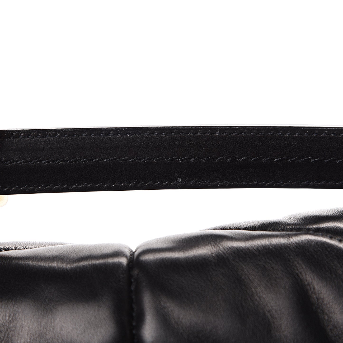 Lambskin Quilted Medium Loulou Puffer Monogram Chain Satchel Black