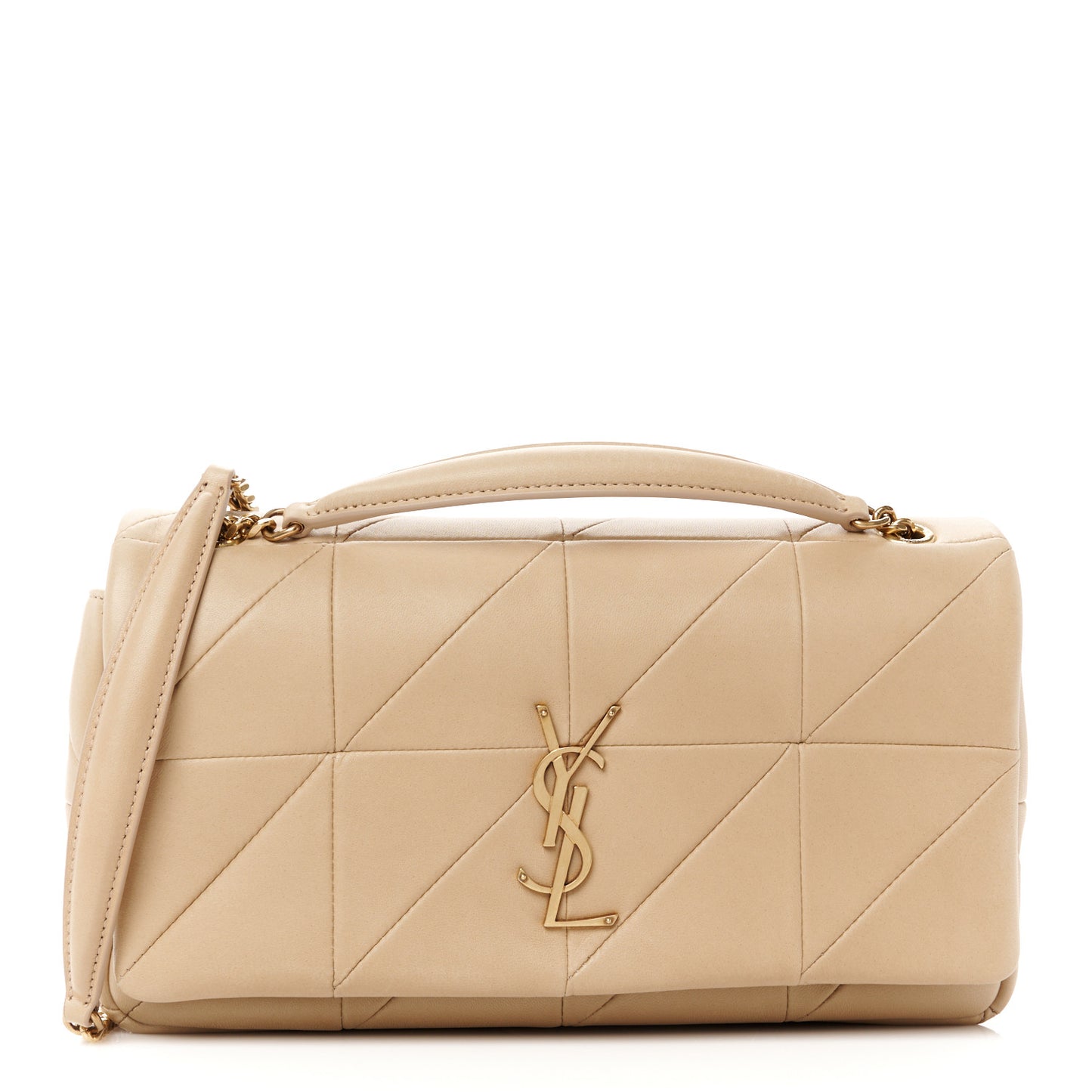 Lambskin Patchwork Monogram Medium Jamie Beige