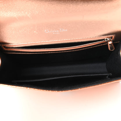 Christian Dior Metallic Ceramic Effect Deerskin Medium Diorama Flap Bag Gold 5 of 12