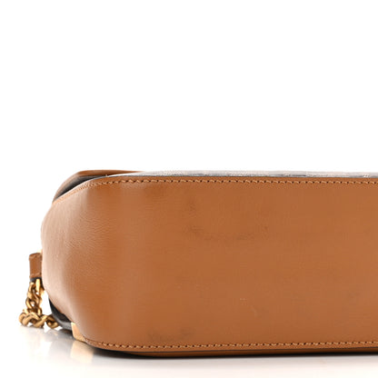 Fendi Vitello Grace Glazed Fabric FF 1974 Double F Shoulder Bag Caramello Mogano Panna 10 of 11