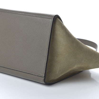 Celine Drummed Calfskin Suede Medium Trapeze Souris 7 of 10