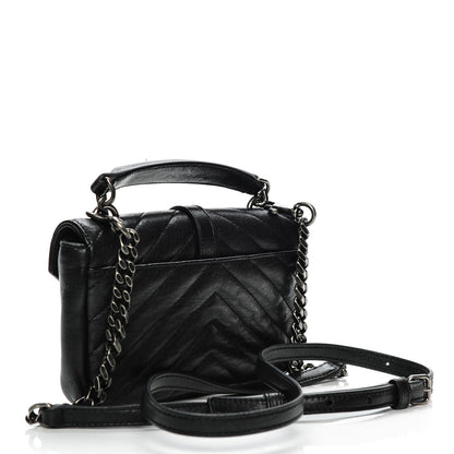 Saint Laurent Sheepskin Matelasse Chevron Monogram College Chain Wallet Black 3 of 6