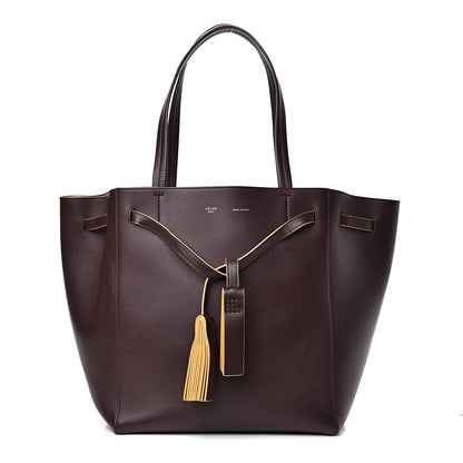 Celine Soft Calfskin Medium Belt Cabas Phantom Burgundy 1 of 11