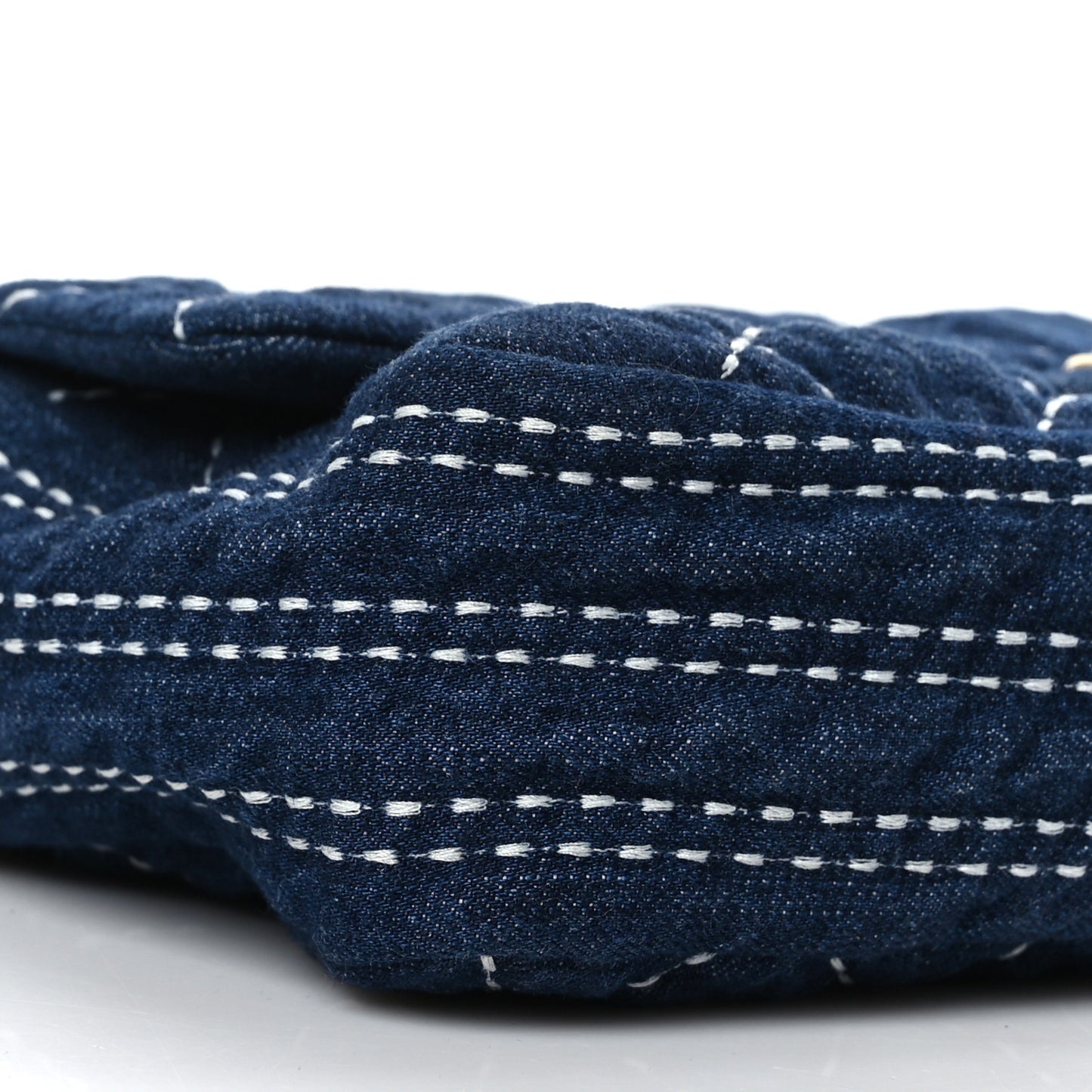 Denim Quilted Medium Denim Trip Single Flap Blue