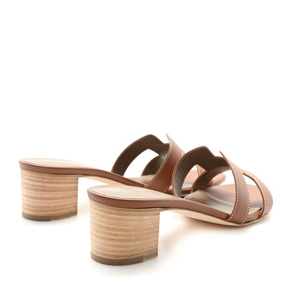 Hermes Calfskin Oasis Sandals 38 Gold 5 of 10