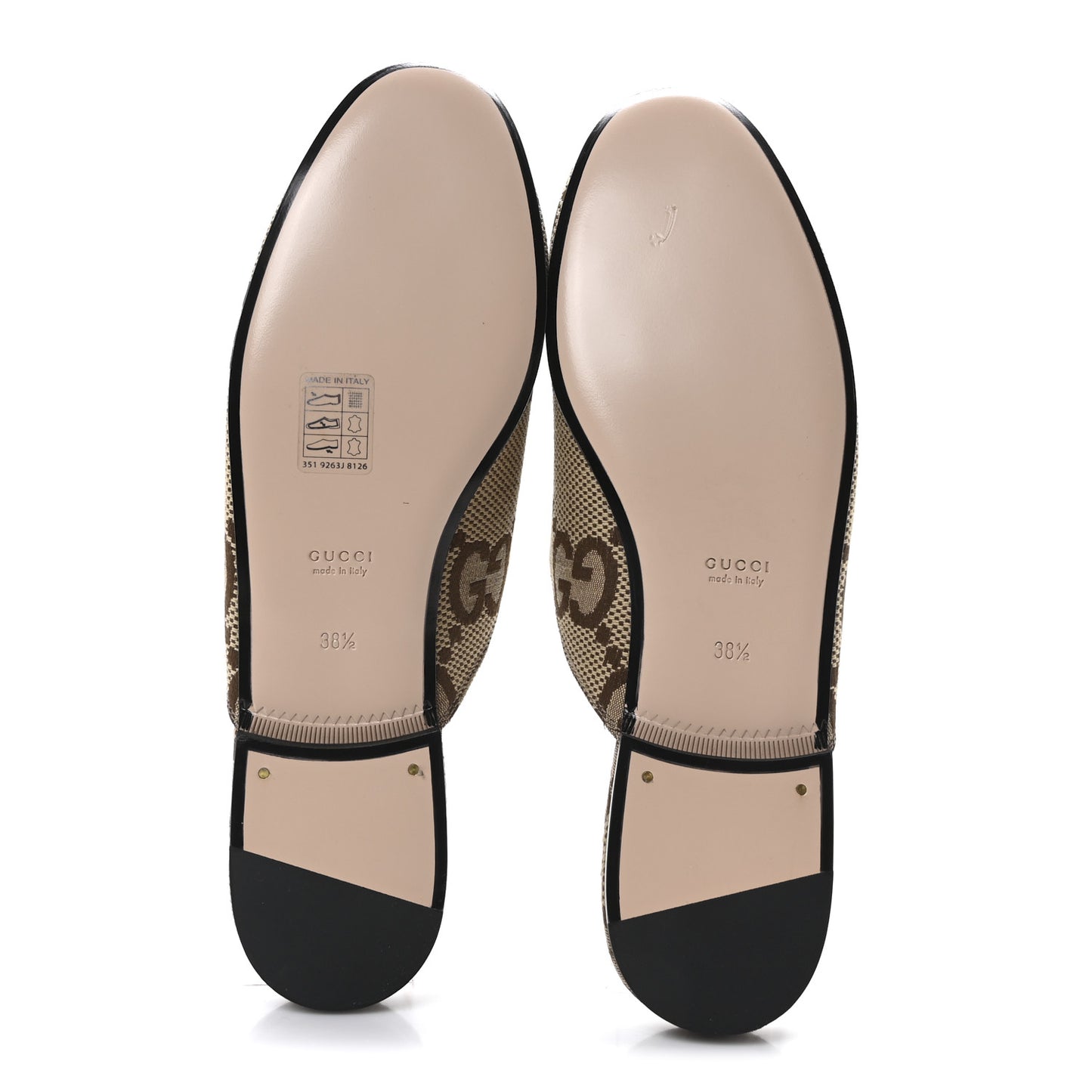 Monogram Jumbo GG Malaga Kid Womens Princetown Slippers 38.5 Camel Ebony New Acero Beige