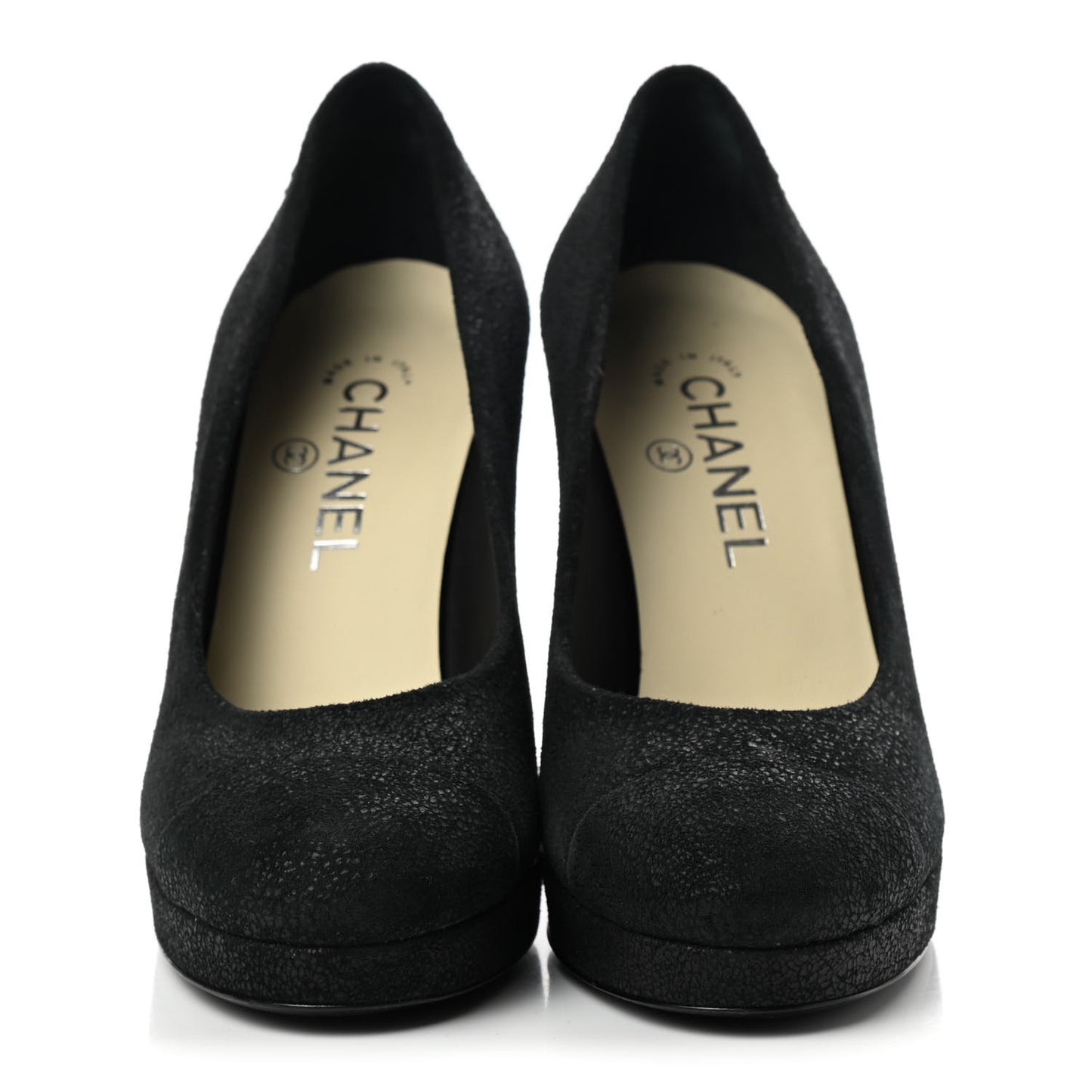 Calfskin Buffalo Cap Toe CC Pumps 37 Black