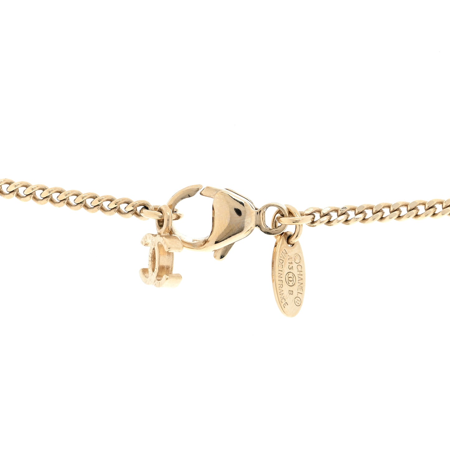 Tweed Effect CC Necklace Gold