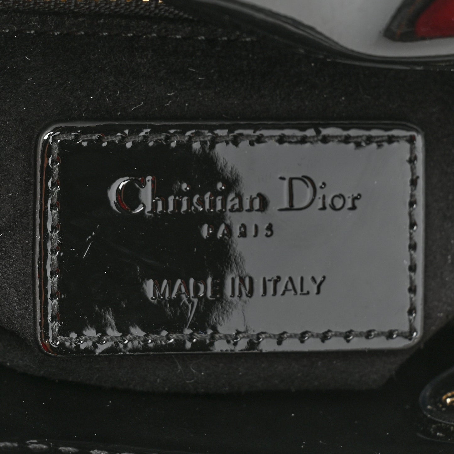Patent Cannage Mini Lady Dior Black