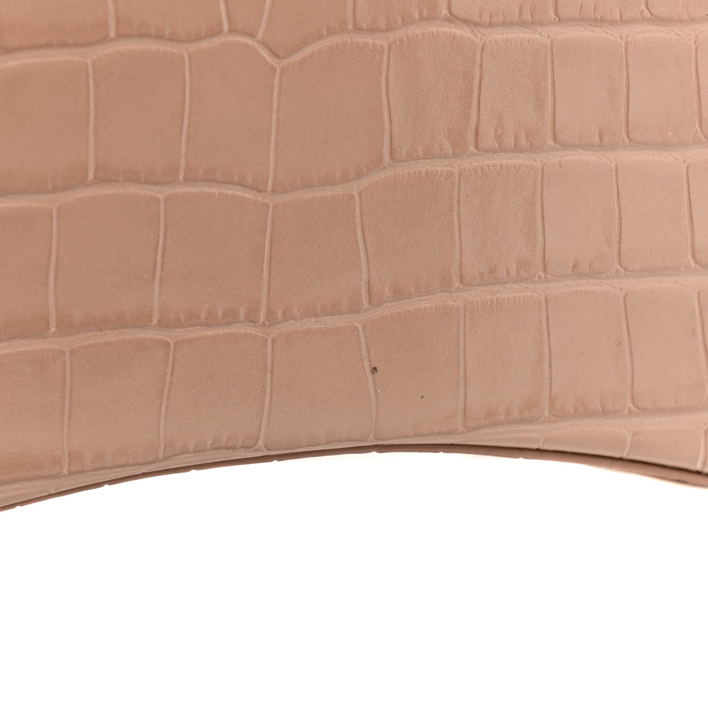 Shiny Calfskin Crocodile Embossed Hourglass Chain Bag Nude Beige