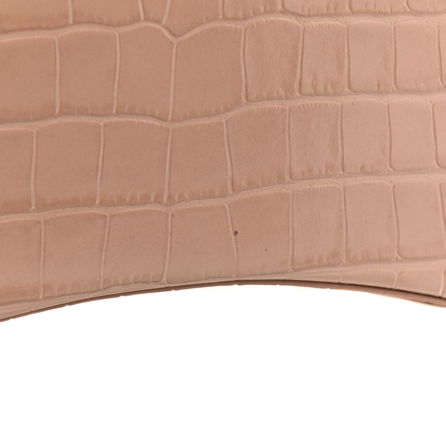 Balenciaga Shiny Calfskin Crocodile Embossed Hourglass Chain Bag Nude Beige 16 of 20