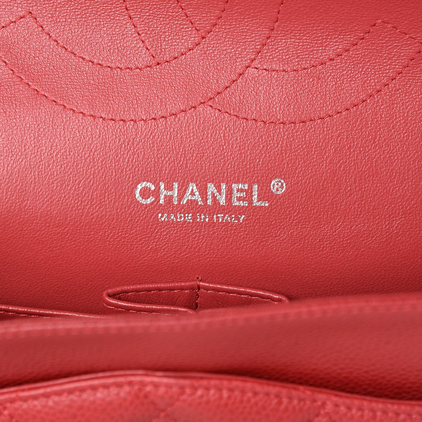 Caviar Quilted Jumbo Double Flap Red