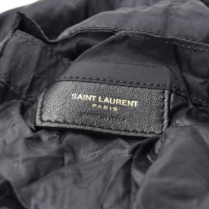 Saint Laurent Calfskin Nylon Heart Foldable Tote Bag Black 5 of 6