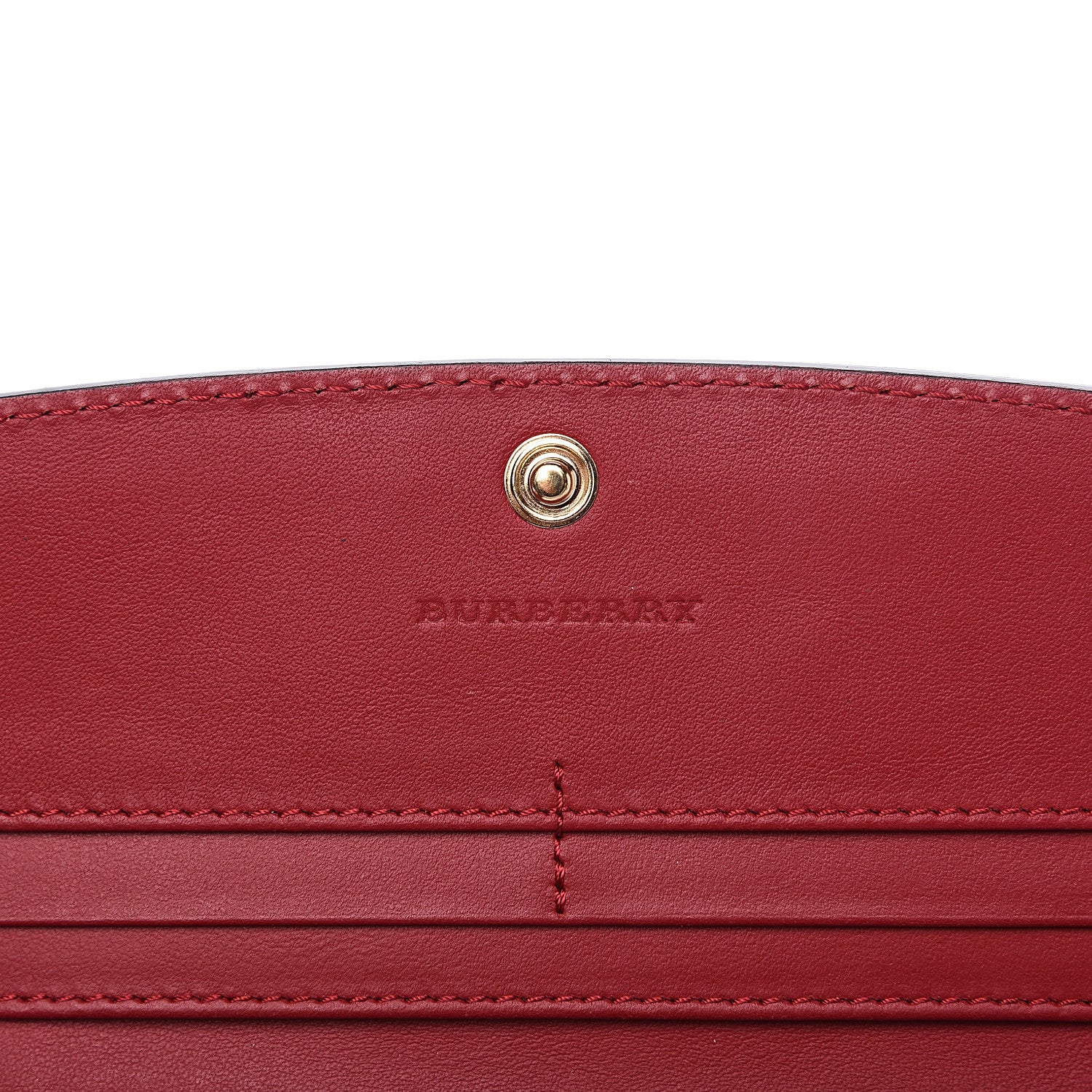 Burberry Calfskin House Check Continental Wallet Red 5 of 9