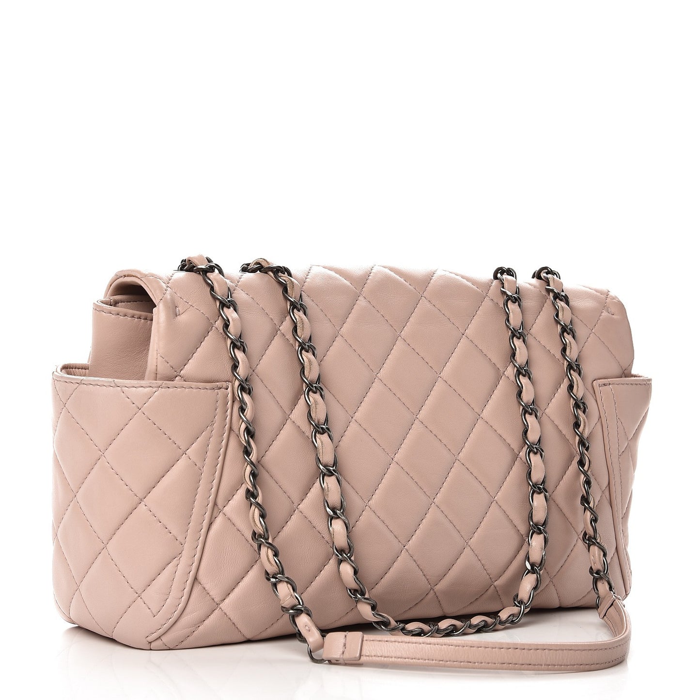 Lambskin Large Around Pockets Flap Light Pink