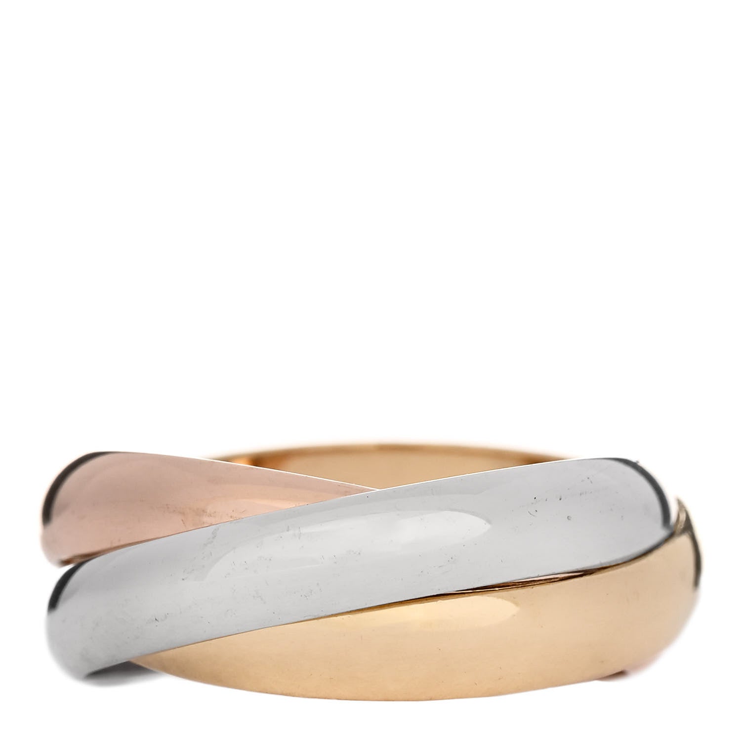 Cartier 18K Pink Yellow White Gold Classic Les Must De Cartier Trinity Ring 52 6 3 of 5