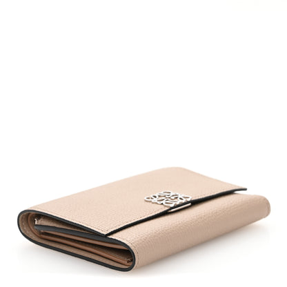 Loewe Pebble Grain Calfskin Anagram Small Vertical Wallet Sand 4 of 9