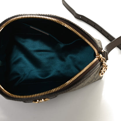 Gucci GG Supreme Monogram Textured Dollar Calfskin Web Small Ophidia Dome Shoulder Bag Beige Ebony New Acero 5 of 11