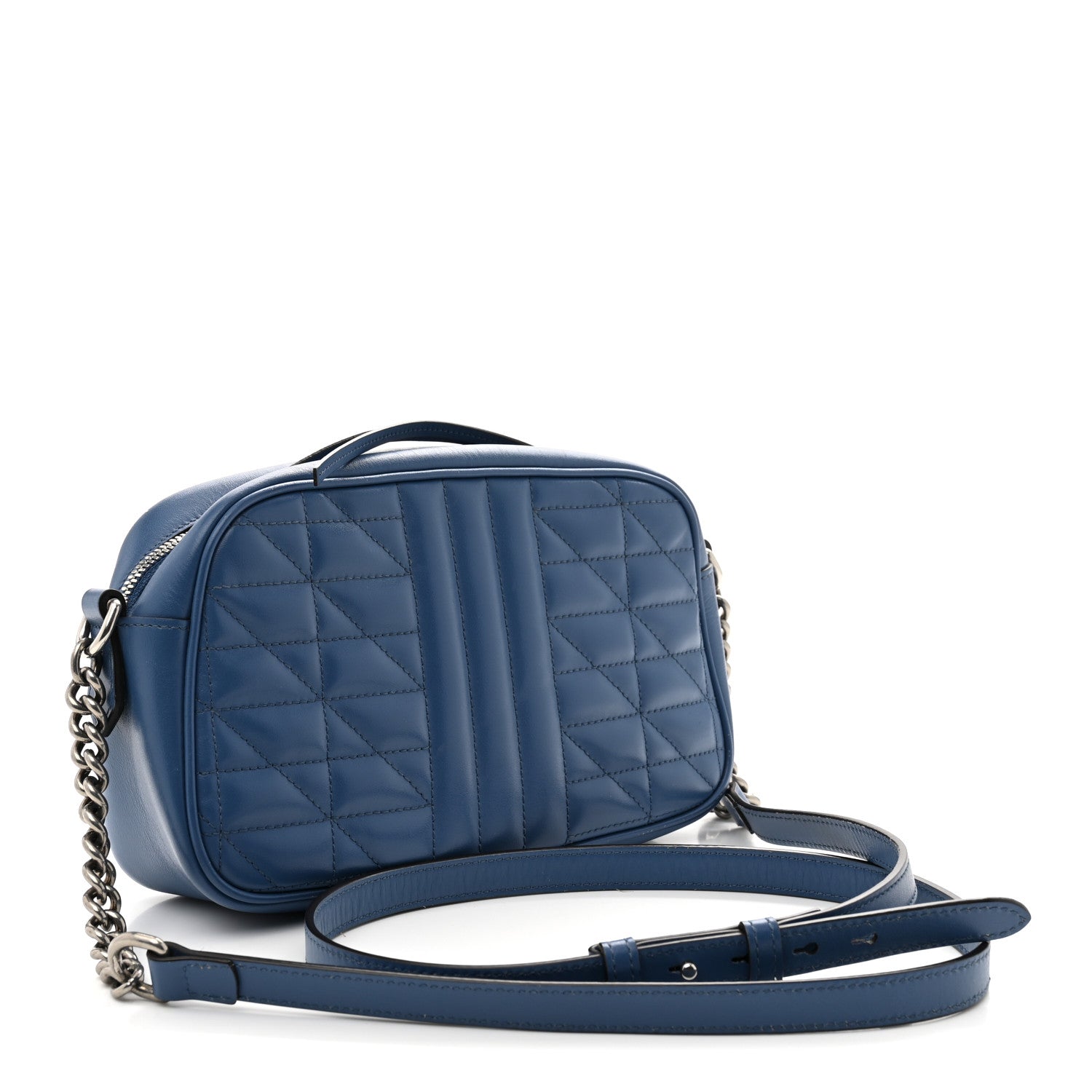 Gucci Calfskin Matelasse Aria Small GG Marmont Chain Shoulder Bag Clear Blue 3 of 13