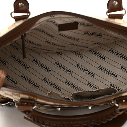 Balenciaga X GUCCI GG Monogram Azalea Calfskin Neo Classic Silver Hardware Medium City Beige Ebony Brown Sugar 5 of 10