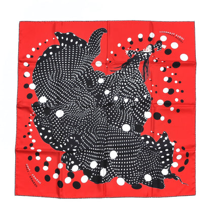 Hermes Silk Hola Flamenca Scarf 90 Rouge White Black 1 of 3