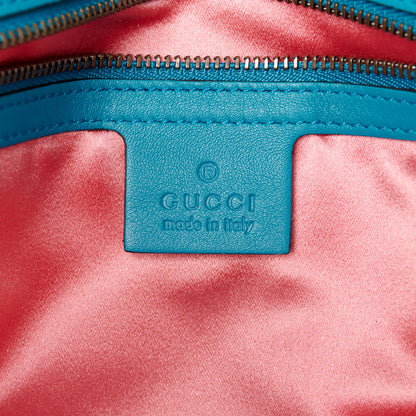 Gucci Velvet Matelasse Small GG Marmont Shoulder Bag Pavone Cyan 5 of 10