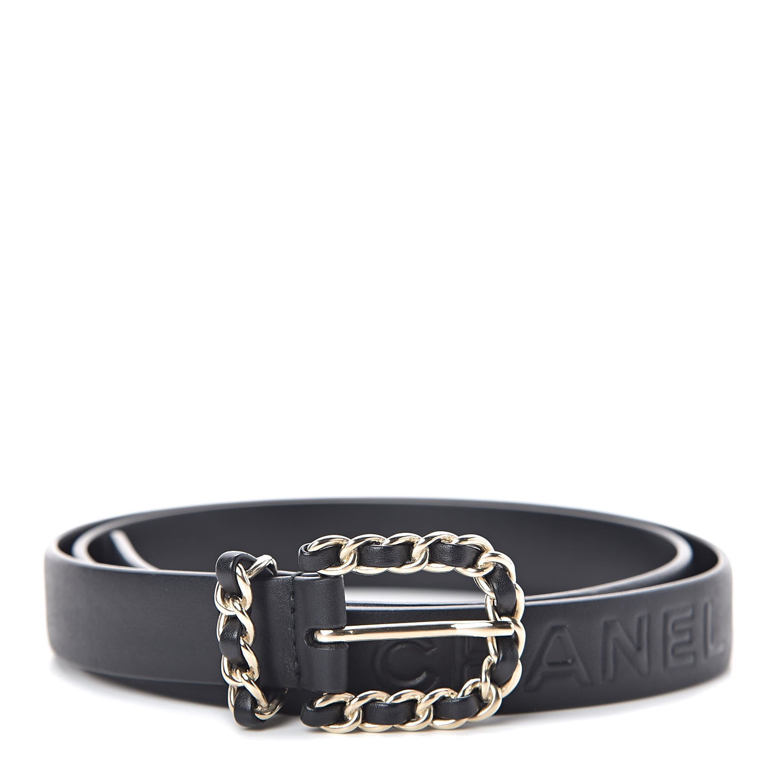 Chanel Calfskin Chain Belt 80 32 Black 1 of 5